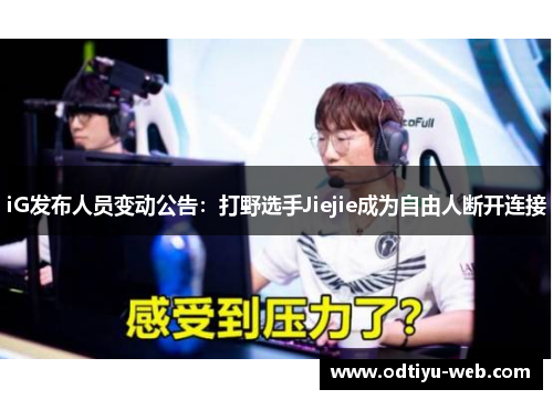 iG发布人员变动公告：打野选手Jiejie成为自由人断开连接